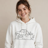 Garage Cat Crew Hoodie - lifestyle woman wearing