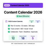 Content Calendar 2026 - 180 Day Social Media Planner