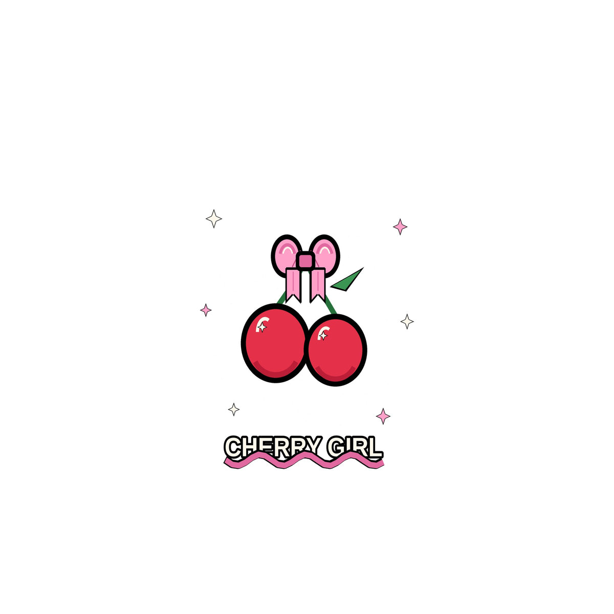 Flat tee Cherry Coquette Bow - Coquette Girl Shirt chest 0.34 - SAME DESIGN 2000x2000