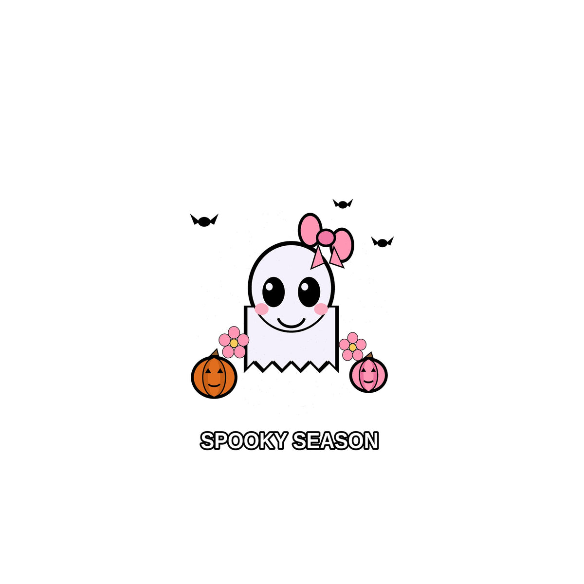Flat tee Coquette Bow Ghost Halloween Tee chest 0.34 - SAME DESIGN 2000x2000