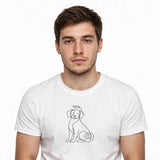 Lifestyle man wearing In Dog We Trust - Dog Mom Shirt - SAME DESIGN chest 0.66