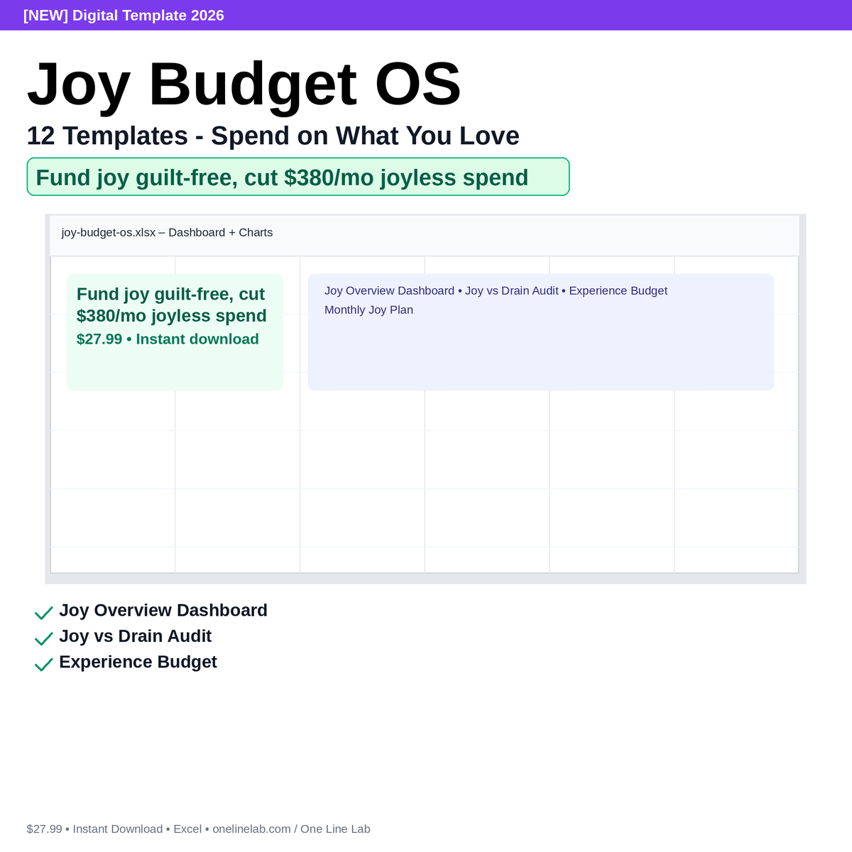 Joy Budget OS - 12 Templates - Spend on What You Love preview