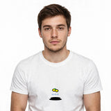 Lifestyle man wearing Lemon Girl - Italian Picnic Shirt - SAME DESIGN chest 0.68