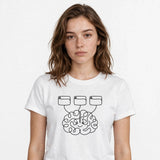 Lifestyle woman wearing My Brain Has 100 Tabs Open - Funny ADHD Shirt - SAME DESIGN chest 0.60