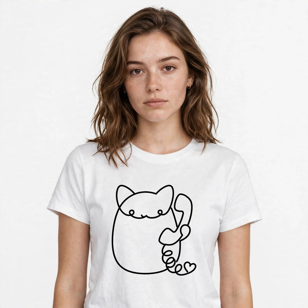 Lifestyle woman wearing my-cat-is-my-emergency-contact tee - SAME DESIGN verified