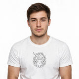 Lifestyle man wearing Overstimulated But Still Cute - Funny Anxiety Shirt tee - SAME DESIGN chest 0.66