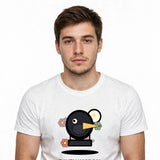 Lifestyle man wearing Raven Coffee Wisdom - Cozy Gothic Shirt - SAME DESIGN chest 0.68 thick commercial transparent 4500x5400
