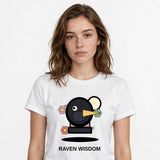 Lifestyle woman wearing Raven Coffee Wisdom - Cozy Gothic Shirt - SAME DESIGN chest 0.60 thick commercial transparent 4500x5400