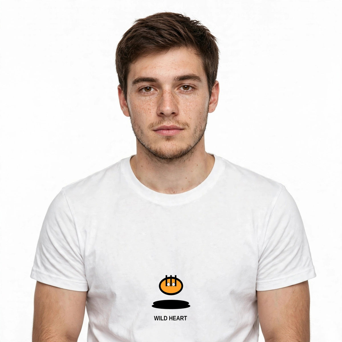 Lifestyle man wearing Retro Tiger Graphic Tee - Vintage Animal Shirt - SAME DESIGN chest 0.68