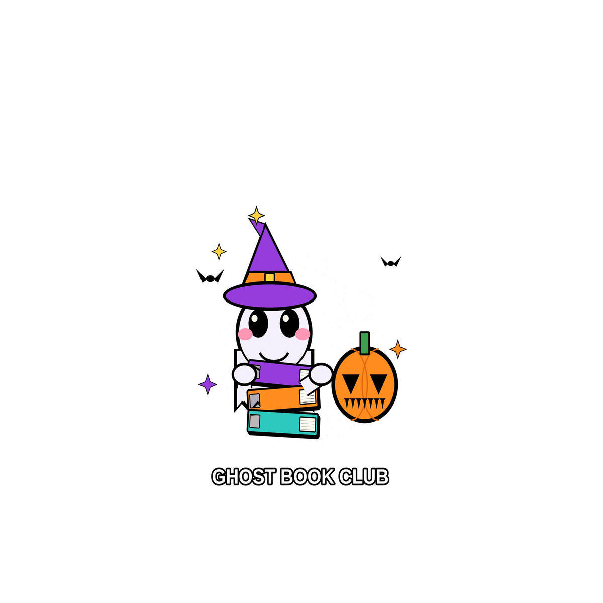 Flat tee Spooky Cute Ghost Book Club Tee chest 0.34 - SAME DESIGN 2000x2000