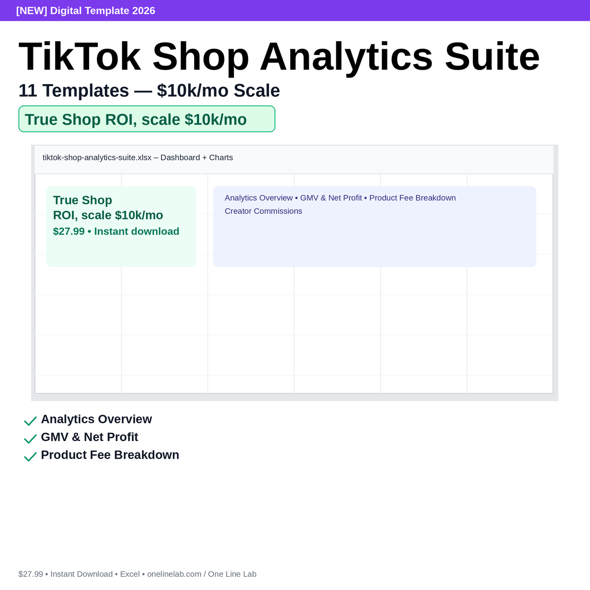 TikTok Shop Analytics Suite — 11 Templates — $10k/mo Scale preview