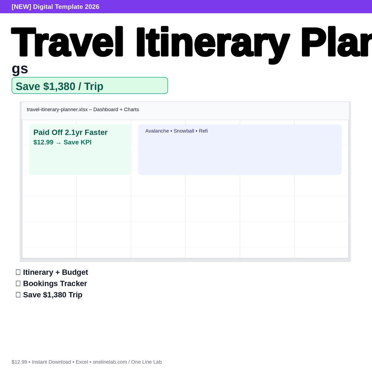 Travel Itinerary Planner - Daily Budget & Bookings preview